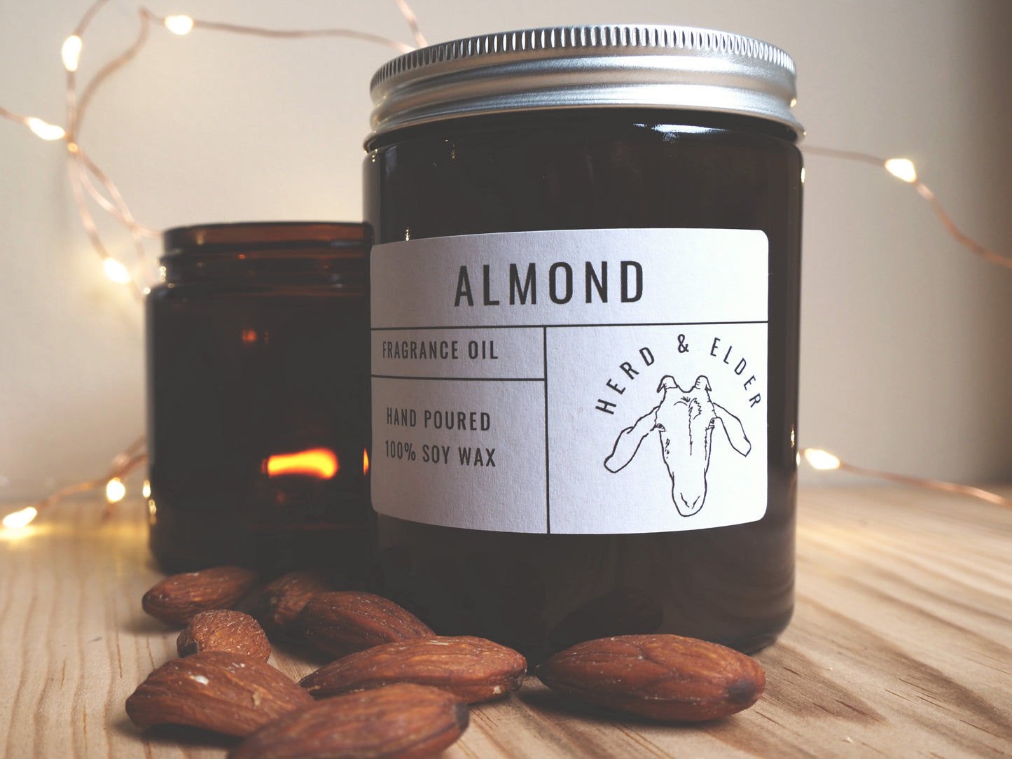 Almond Soy Wax Candle – Marzipan, Vanilla & Cherry