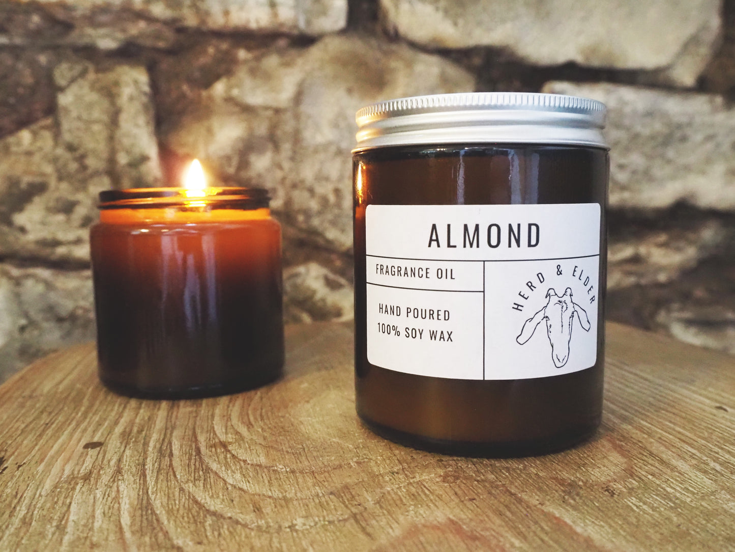 Almond Soy Wax Candle – Marzipan, Vanilla & Cherry