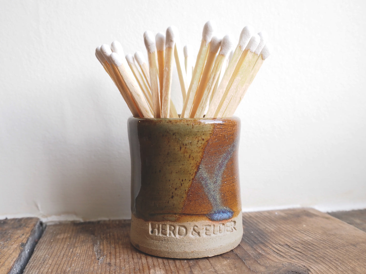ceramic match striker pot - handmade gift