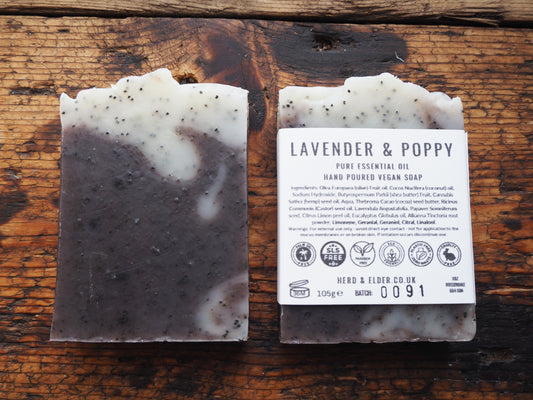 Lavender & Poppy Seed Vegan Soap - Palm Oil Free