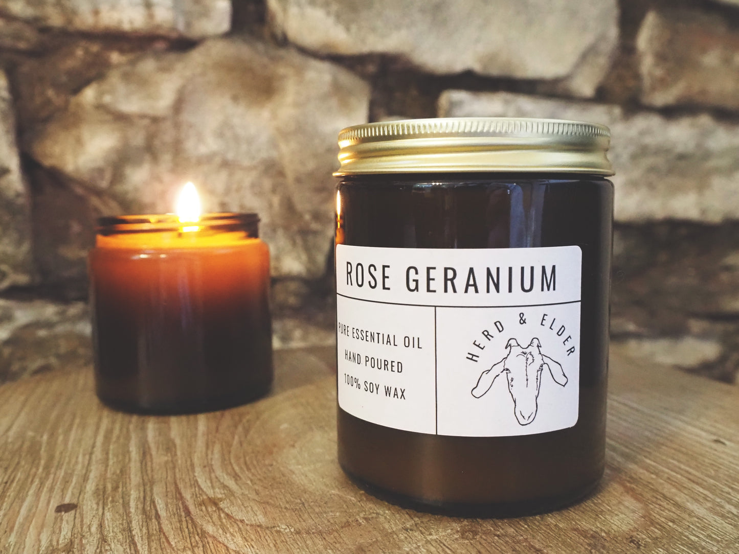 Rose Geranium Soy Candle – Calming Floral Scent with Pure Essential Oils