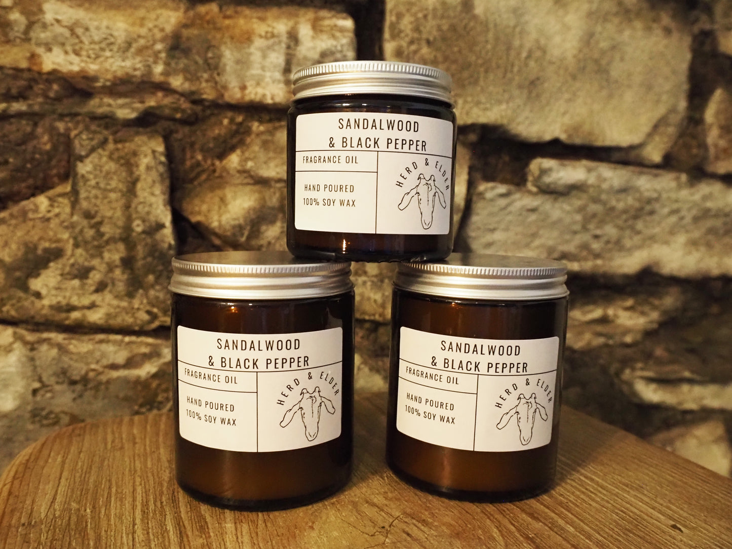 Sandalwood & Black Pepper Soy Candle – Warm, Spiced & Sophisticated Scent