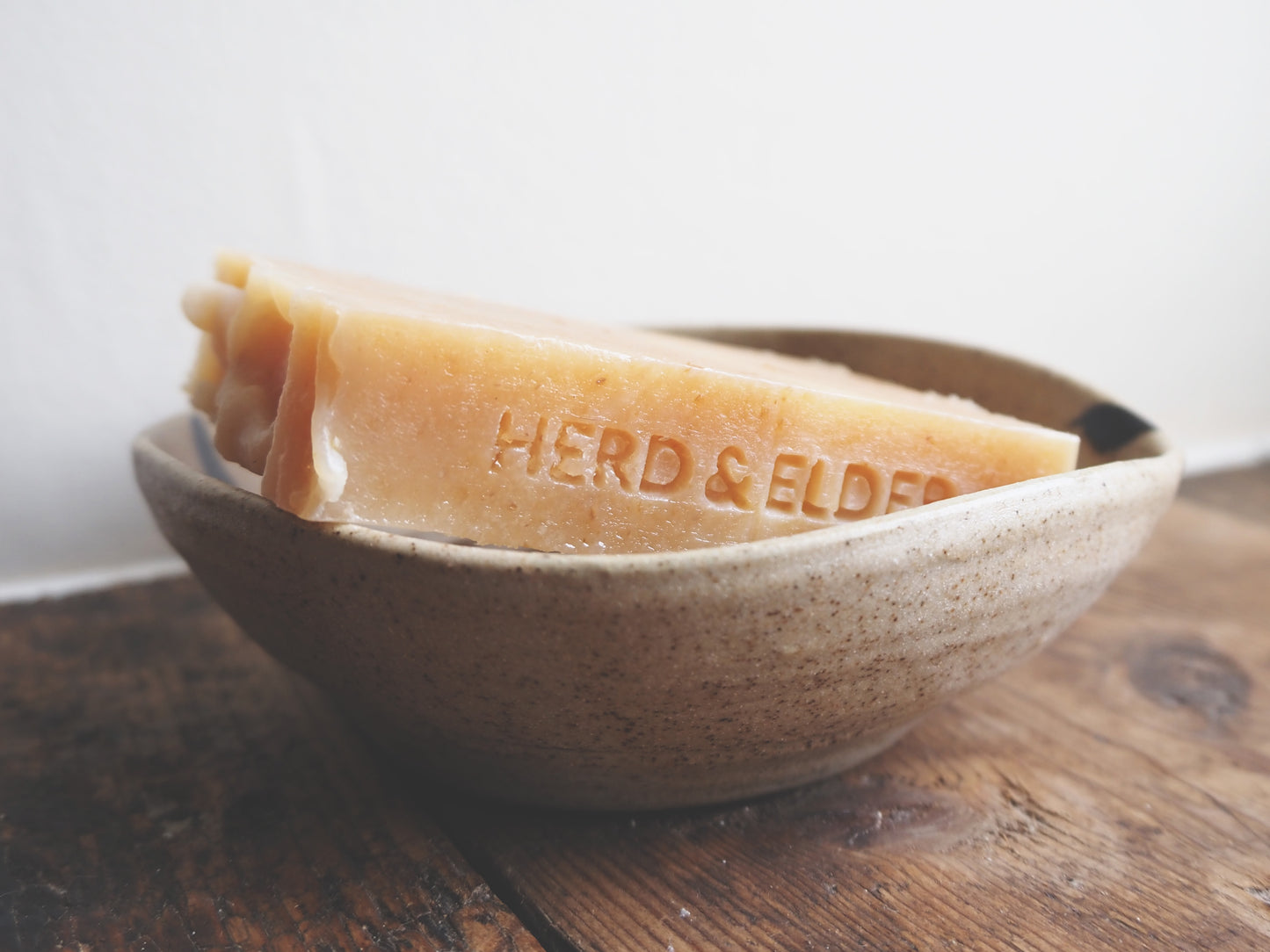 Handmade Stoneware Soap Dish – Embossed with Herd and Elder Logo