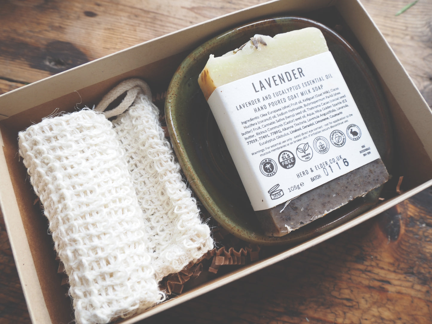 Gift Set - Green Handmade Soap Dish & Soap Gift Set