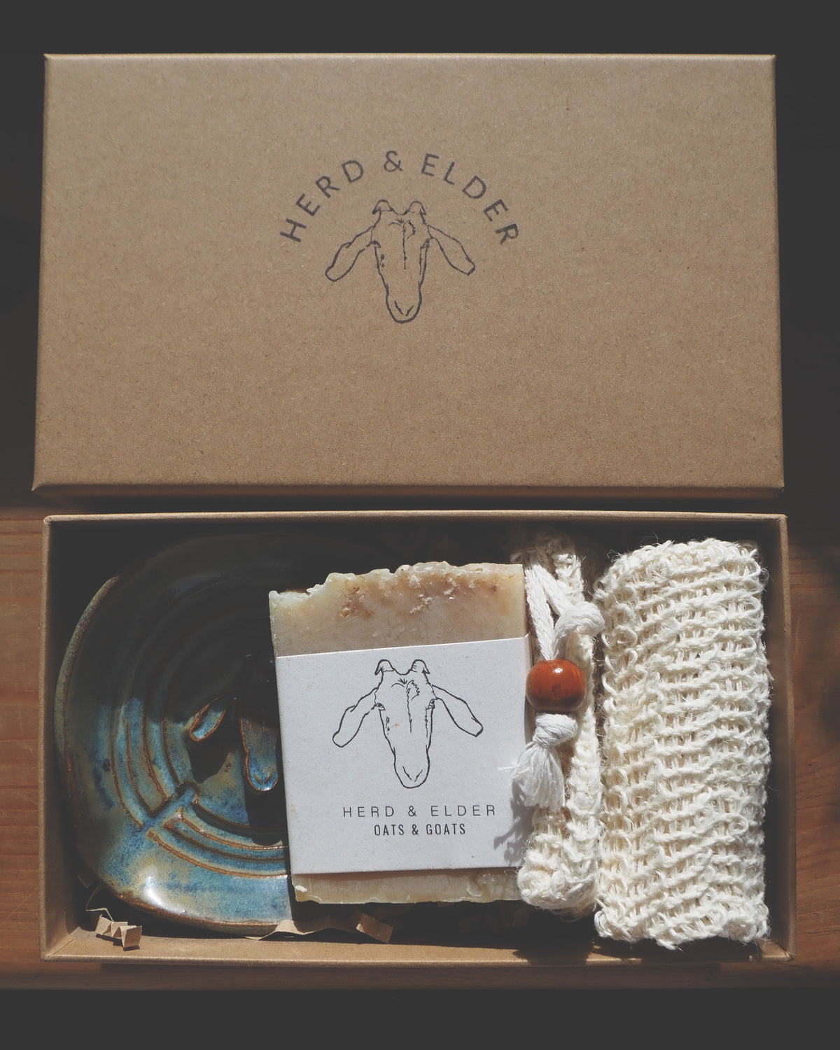 Gift Set - Blue Handmade Soap Dish & Soap Gift Set