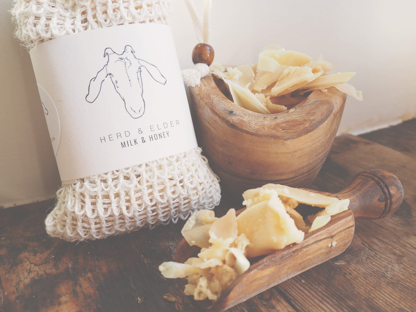 Honey Goats Milk Soap Bag - Exfoliating Scrub Bag