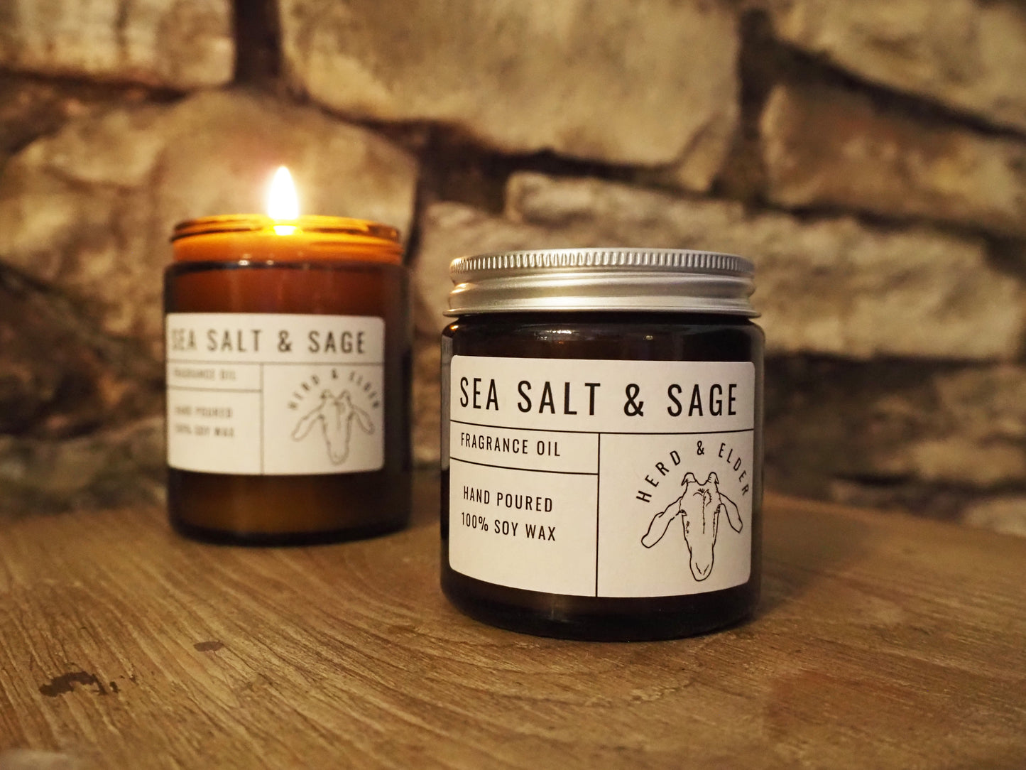 Sea Salt & Sage Soy Candle – Fresh Coastal Scent with Earthy Aromatics
