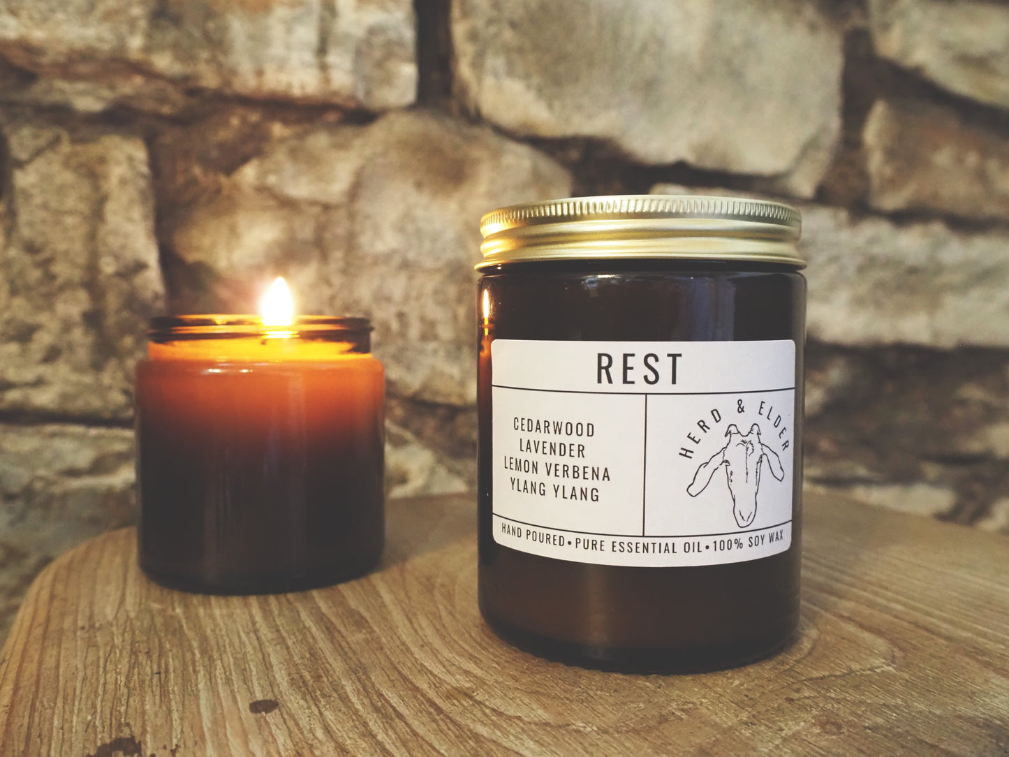 REST Essential Oil Candle – Calming Blend with Lavender, Cedarwood & Ylang Ylang